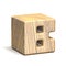 Solid wooden cube font Letter B 3D