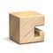 Solid wooden cube font Letter G 3D
