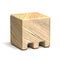 Solid wooden cube font Letter M 3D