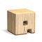Solid wooden cube font Letter Q 3D