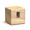 Solid wooden cube font Number 0 ZERO 3D