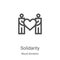 Solidarity icon vector from blood donation collection. Thin line Solidarity outline icon vector illustration. Linear symbol for