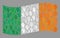 Solidarity Waving Ireland Flag - Mosaic with Brute Hand Icons