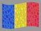 Solidarity Waving Romania Flag - Mosaic of Rebellion Gesture Elements