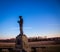 Solider statue at sunrise in Gettysburg
