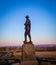 Solider statue at sunrise in Gettysburg