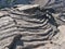 Solidified and cooled Pahoehoe Lava at Volcanoes National Park in Hawaii makes tapestry like folds