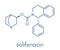 Solifenacin overactive bladder drug molecule. Skeletal formula.