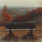 A solitary bench overlooking a scenic vista