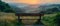 A solitary bench overlooking a scenic vista