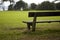 Solitary bench in park