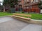 Solitary bench at a park outdoors