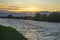 Solitary boat on the Aire and Calder canal