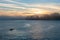 Solitary Canoer at sunset