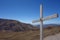 Solitary cross on top of mountain - capilla san rafael, salta, argentina