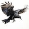 solitary crow gracefully soars through the sky, Generative AI