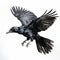 solitary crow gracefully soars through the sky, Generative AI
