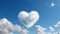 A Solitary Heart-Shaped Cloud Adorn the Azure expanse of a Blue Sky, Isolated emblem of Love in the Natural Landscape