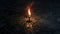 a solitary matchstick igniting, casting a small beacon of light amidst the engulfing darkness, capturing the intricate