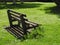 Solitary  peaceful park bench quiet peace time