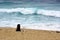 Solitary Person on Stormy Bronte Beach, Sydney, Australia