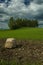 Solitary stone in the field