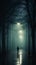 Solitary Stroll: A Haunting Journey through a Dreamy Forest with