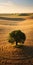 Solitude In The Field: A Lone Oak Tree