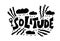 Solitude hand drawn text. Vector word concept.