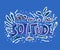 Solitude hand drawn text. Vector word concept.