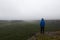 Solitude landscape in Iceland mist.