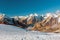 Solitude in Mountains Solo Climber walking on Glacier