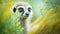 Solitude in the Savannah: A Majestic Portrait of a Cute Meerkat in the Tall Grass. Generative AI