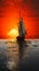 Solitude at Sea: A Hauntingly Beautiful Sunset on a Painted Gall
