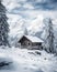 Solitude in the Snowy Mountains: A Crystalline Cabin Retreat