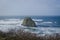 The solo rock cliff on the cold coastline