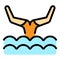 Solo synchronized swimming icon vector flat