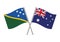 The Solomon Islands and Australia crossed flags.