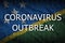 Solomon Islands flag and Coronavirus outbreak inscription. Covid-19 or 2019-nCov virus