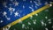 Solomon Islands flag falling snow loopable, New Year and Christmas background, loop