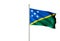 Solomon Islands national flag waving isolated white background realistic 3d illustration