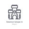 solomon temple in jerusalem outline icon. isolated line vector illustration from religion collection. editable thin stroke solomon