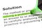 Solution Dictionary Definition Green Marker