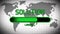 SOLUTION - green lettering over green loading progress bar in front of world map background