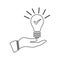 Solution, idea, strategy, Bulb, light icon. Outline vector