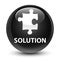 Solution (puzzle icon) glassy black round button