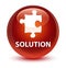 Solution (puzzle icon) glassy brown round button