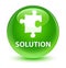Solution (puzzle icon) glassy green round button