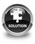 Solution (puzzle icon) glossy black round button