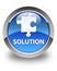 Solution (puzzle icon) glossy blue round button